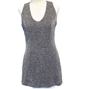 Andrea Polizzi for Rex Lester mini dress size 12 metallic silver